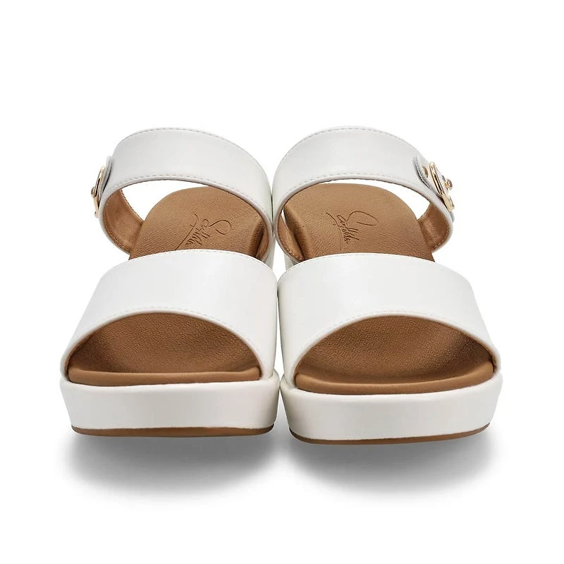 Women's Dana Leather Slide Dress Sandal - White