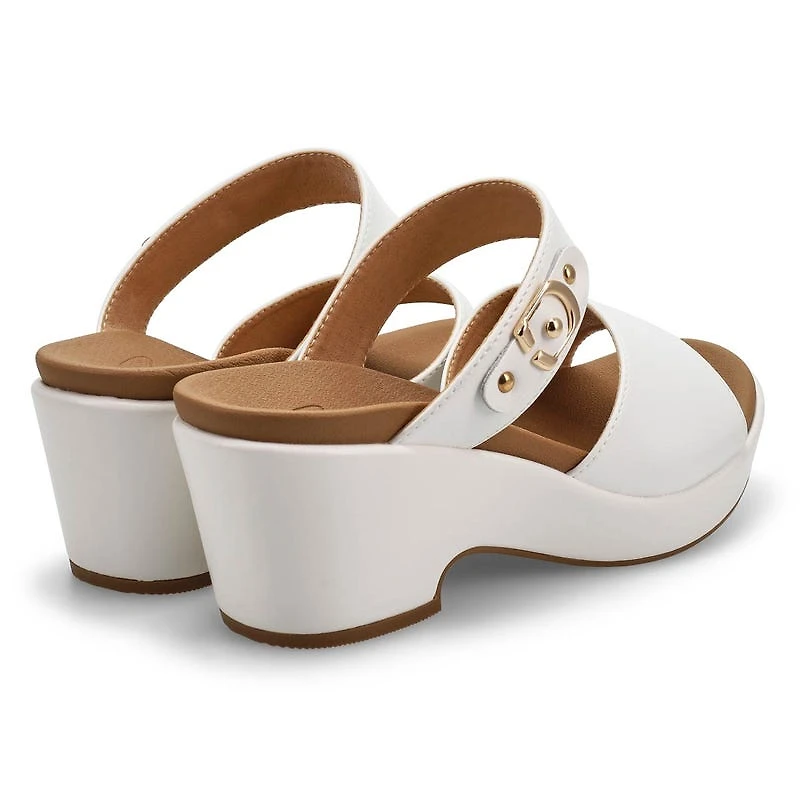 Women's Dana Leather Slide Dress Sandal - White
