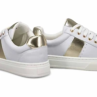 Women's  Dell Lace Up Fashion Sneaker - White/Gold