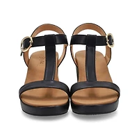Women's Demi Leather T-Strap Dress Sandal - Black