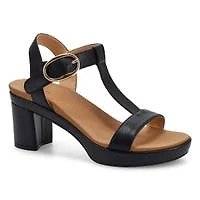 Women's Demi Leather T-Strap Dress Sandal - Black