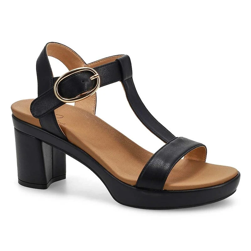 Women's Demi Leather T-Strap Dress Sandal - Black