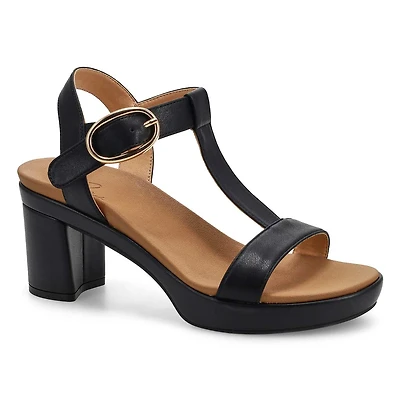 Women's Demi Leather T-Strap Dress Sandal - Black