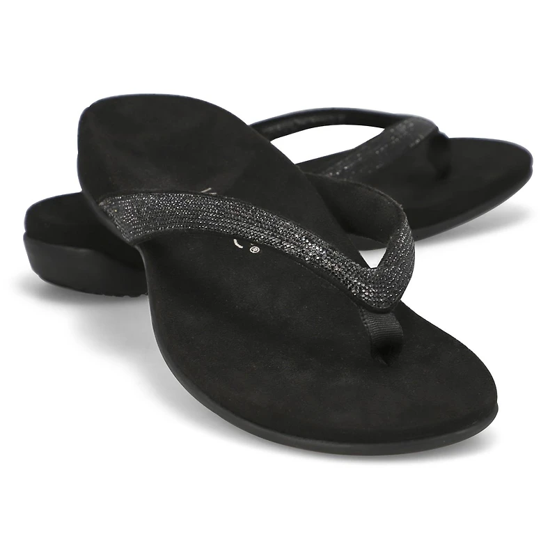 Women's Dillion Shine Casual Thong Sandal - Black