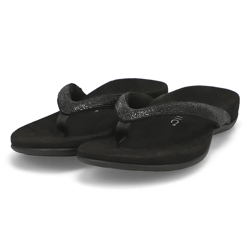 Women's Dillion Shine Casual Thong Sandal - Black