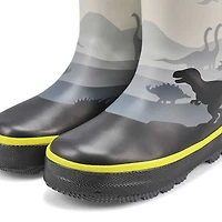 Botte de pluie impermable DINO, gris, tout-petits