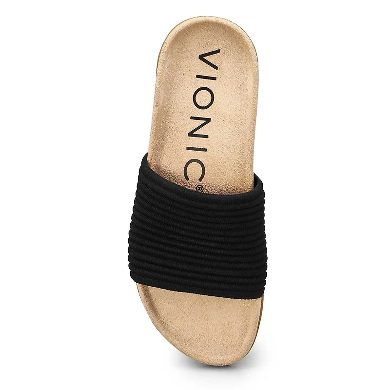 Women's Evie Knit Causal Slide Sandal - Black