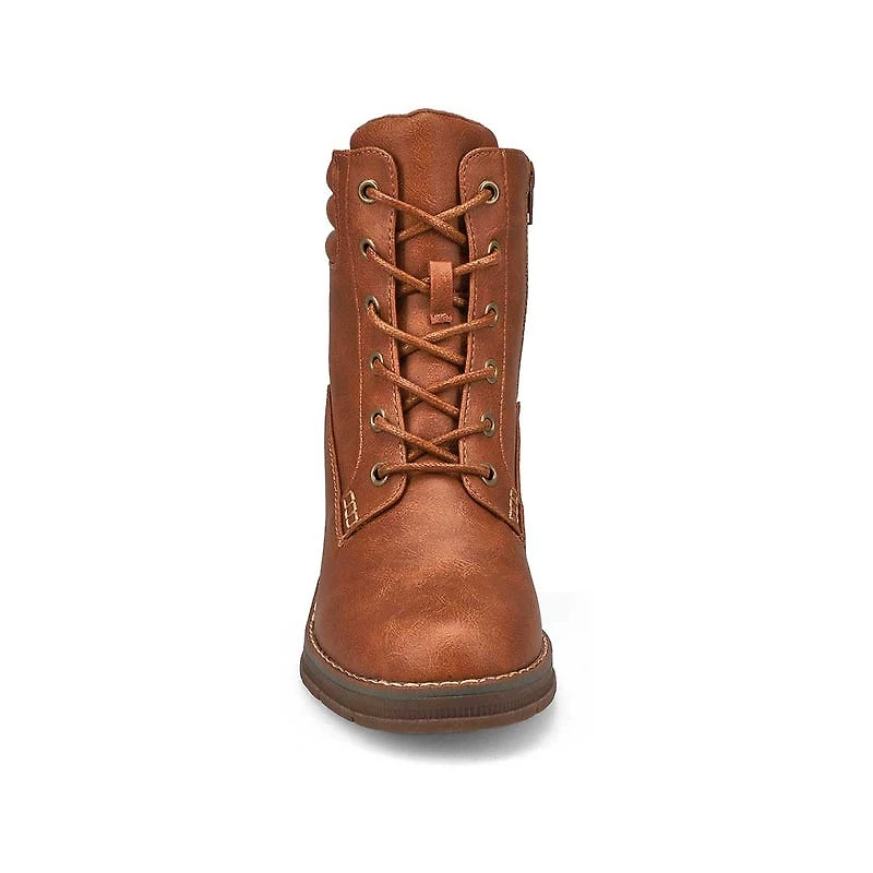 Felicity Platform Lace Up Bootie - Chestnut