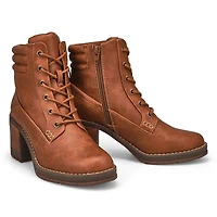 Felicity Platform Lace Up Bootie - Chestnut