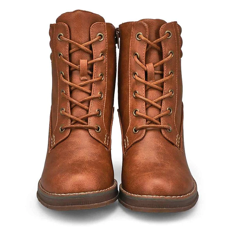 Felicity Platform Lace Up Bootie - Chestnut