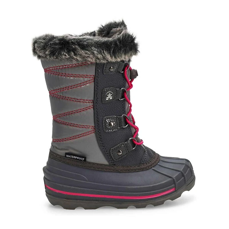 Girls' Frostier Waterproof Winter Boot - Grey/Pin
