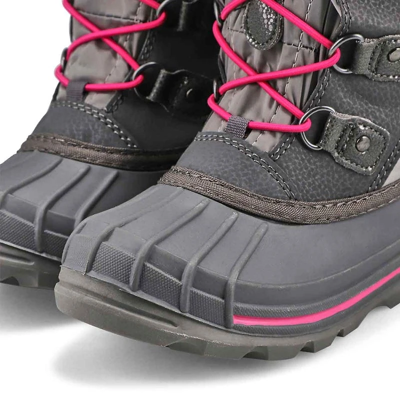 Girls' Frostier Waterproof Winter Boot - Grey/Pin