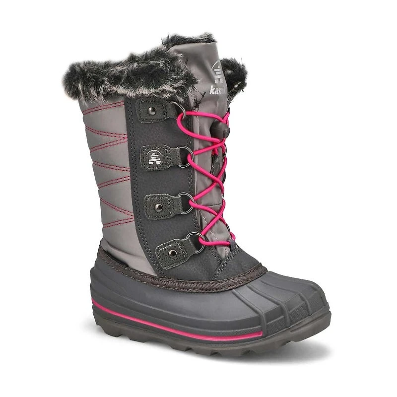 Girls' Frostier Waterproof Winter Boot - Grey/Pin