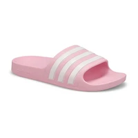 Girls' Adilette Aqua Slide Sandal - Pink/White