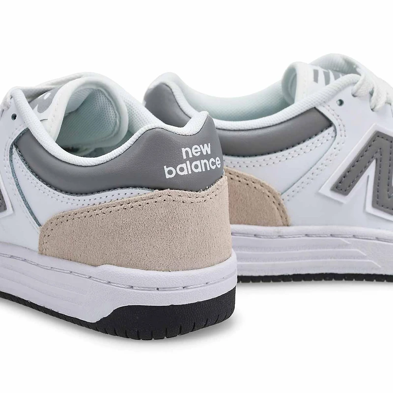 Kids' 480 Lace Up Sneaker - White/Light Blue