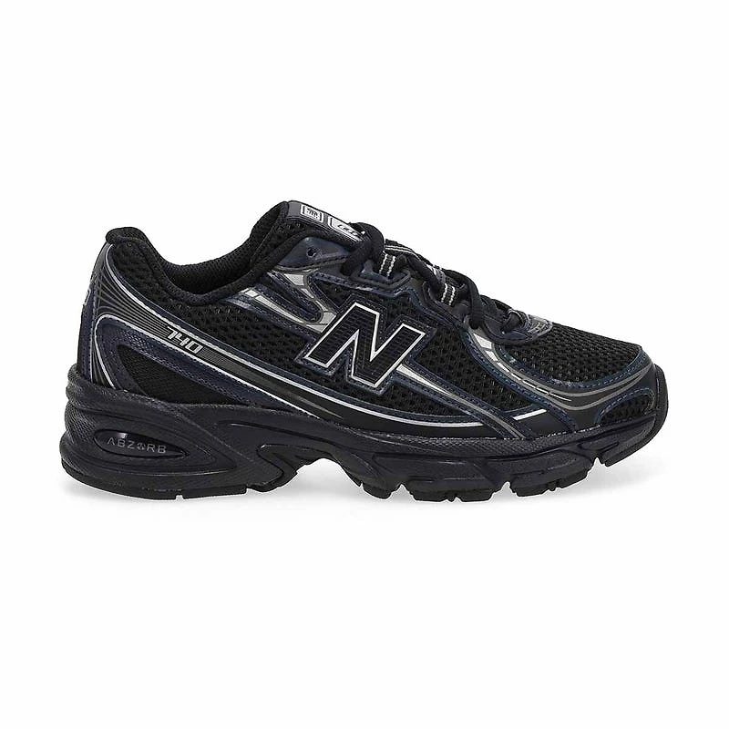 Kids' 740 Lace Up Sneaker - Black/Grey