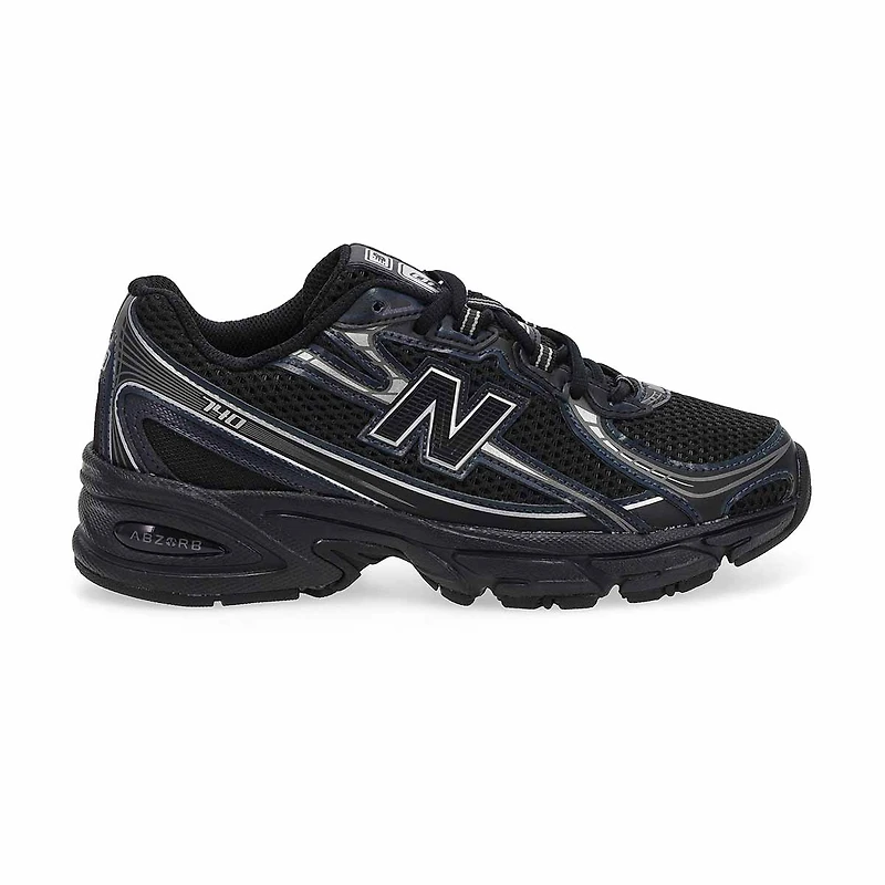 Kids' 740 Lace Up Sneaker - Black/Grey