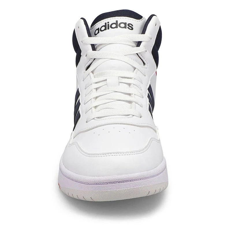 Men's Hoops 3.0 Mid Lace Up Sneaker - White/Black