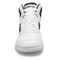 Men's Hoops 3.0 Mid Lace Up Sneaker - White/Black