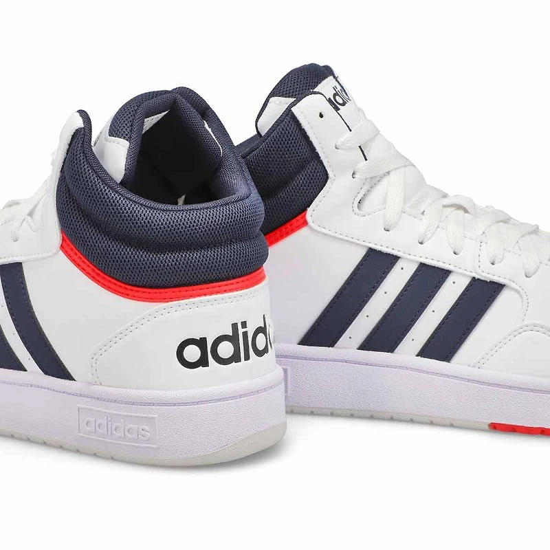 Men's Hoops 3.0 Mid Lace Up Sneaker - White/Black