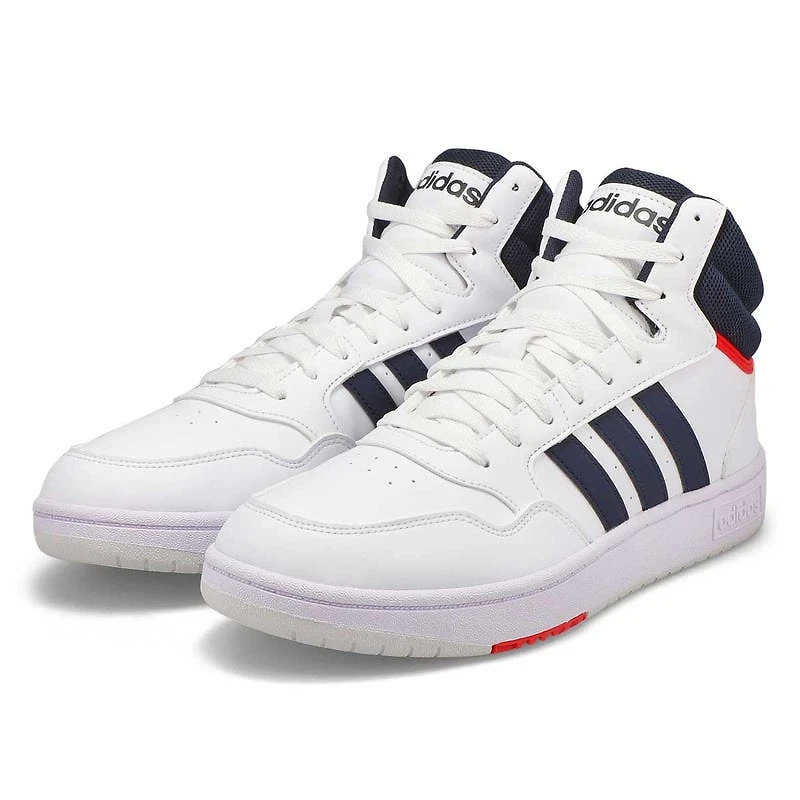 Men's Hoops 3.0 Mid Lace Up Sneaker - White/Black