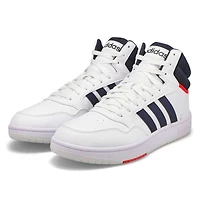 Men's Hoops 3.0 Mid Lace Up Sneaker - White/Black