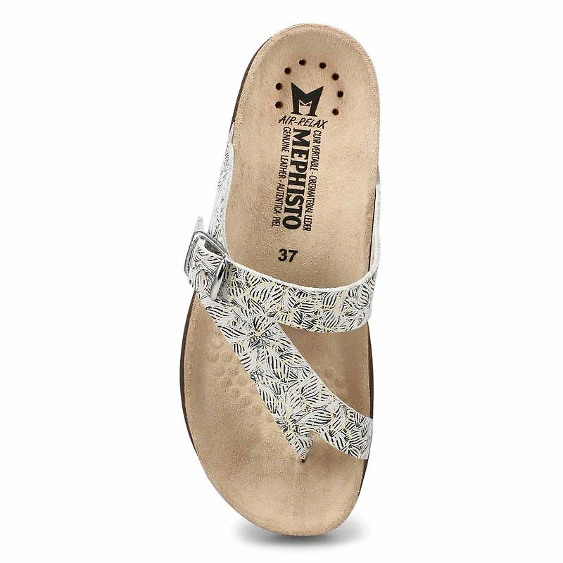 Women's Helen Footbed Toe Loop Sandal - Beige/Gold