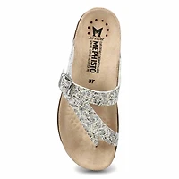 Women's Helen Footbed Toe Loop Sandal - Beige/Gold