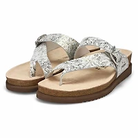 Women's Helen Footbed Toe Loop Sandal - Beige/Gold