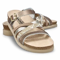 Womens Huleda Footbed Strappy Slide Sandal - Plati