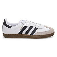 Kids'  Samba OG J Lace Up Sneaker - White/Black/Gu