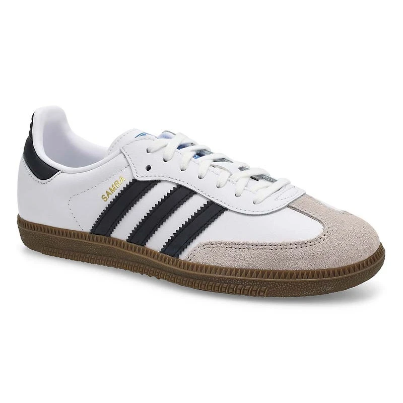 Kids' Samba OG J Lace Up Sneaker - White/Black/Gu
