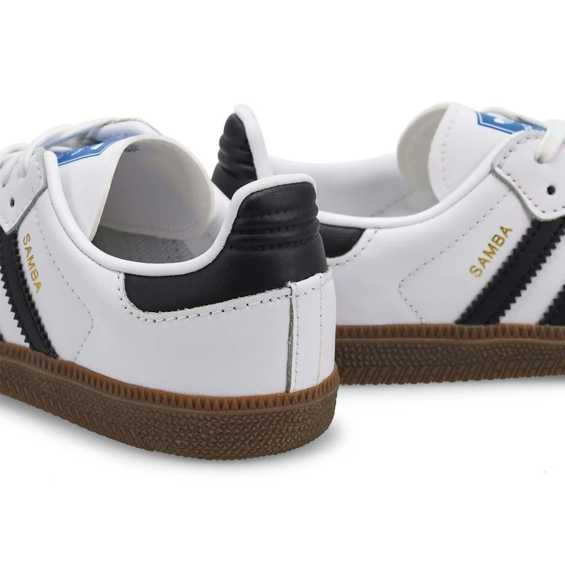 Kids'  Samba OG C Lace Up Sneaker - White/Black/Gu