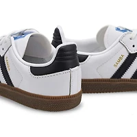 Kids'  Samba OG C Lace Up Sneaker - White/Black/Gu