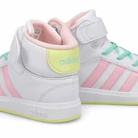 Girls'  Grand Court Mid K Sneaker - White/Pink/Yel