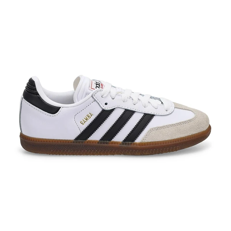 Kids'  Samba Lace Up Sneaker - White/Black