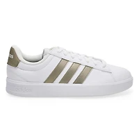 Baskets  lacets GRAND COURT 3.0, blanc/mtallique