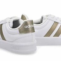 Baskets  lacets GRAND COURT 3.0, blanc/mtallique