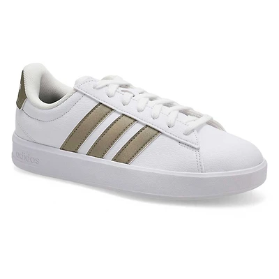 Baskets  lacets GRAND COURT 3.0, blanc/mtallique