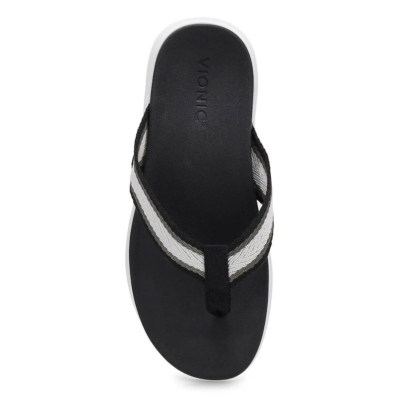 Women's Indigo Casual Thong Sandal - Black/Multi