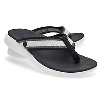 Women's Indigo Casual Thong Sandal - Black/Multi