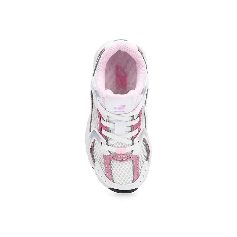 Infants'  530 Bungee Slip On Sneaker - White/Pink