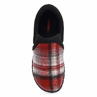 Men's memory foam slipper classic burgundy plai