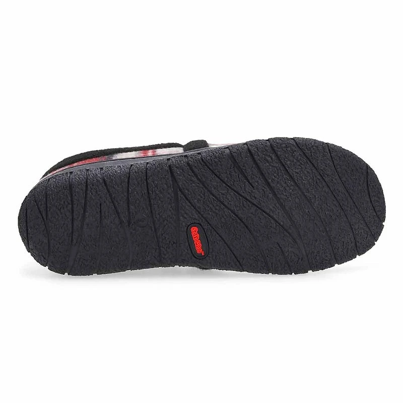 Men's memory foam slipper classic burgundy plai
