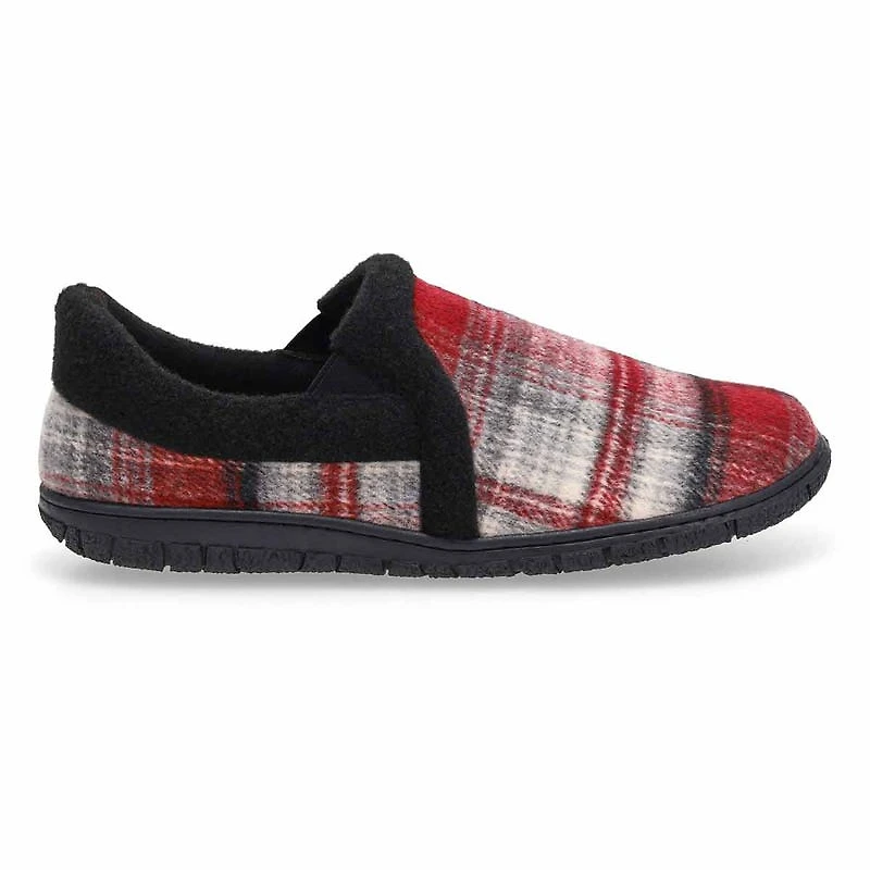 Men's memory foam slipper classic burgundy plai