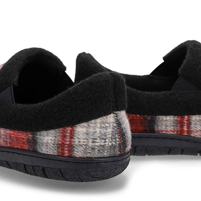 Men's memory foam slipper classic burgundy plai