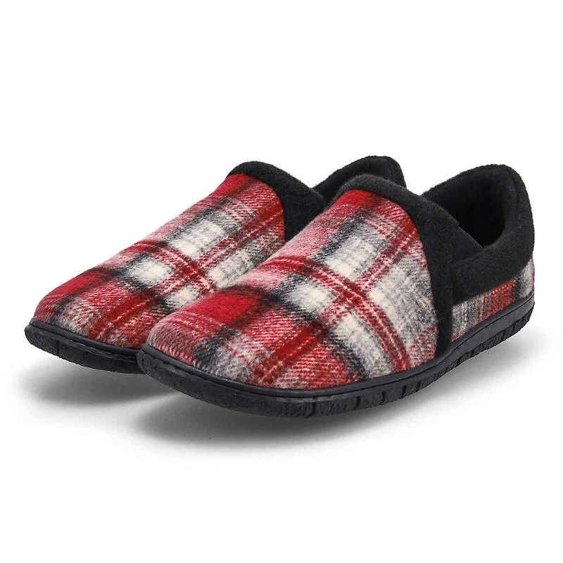 Men's memory foam slipper classic burgundy plai