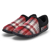 Men's memory foam slipper classic burgundy plai
