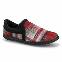 Men's memory foam slipper classic burgundy plai