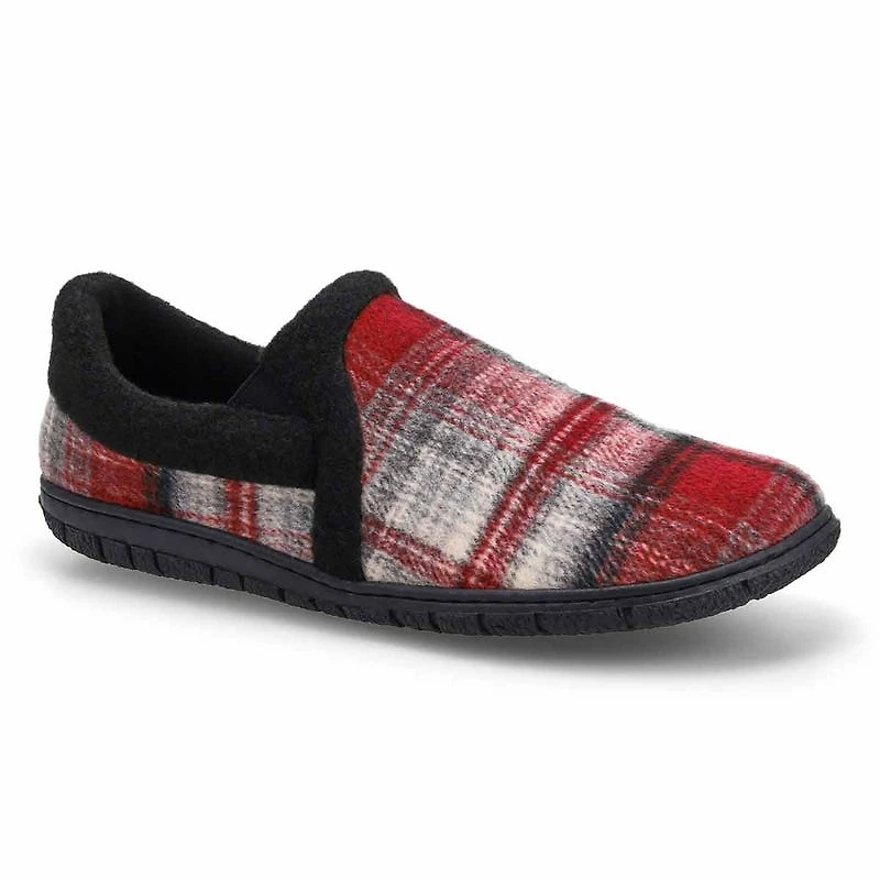Men's memory foam slipper classic burgundy plai